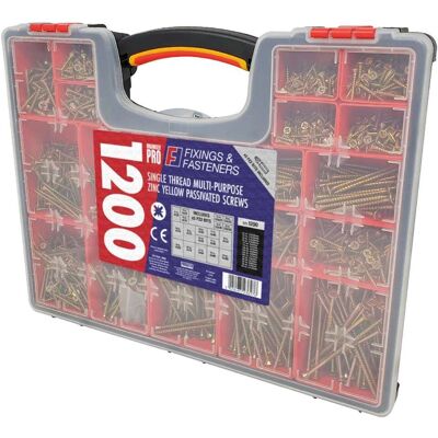 ForgeFix Multi-Purpose Wood Screws - Assorted Organiser - Wood Screws ForgeFix Multi-Purpose Wood Screws - Assorted Organiser - Wood Screws