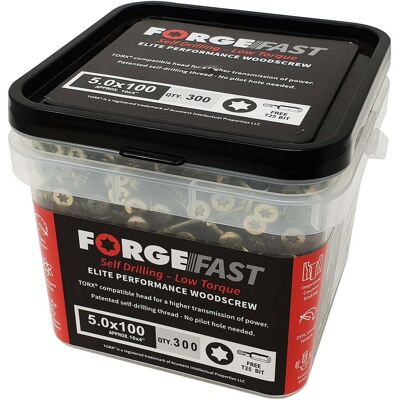 Forgefast Elite Low-Torque Woodscrews 5.0 x 90mm Torx TX FFT590YT (Tub 350) Forgefast Elite Low-Torque Woodscrews 5.0 x 90mm Torx TX FFT590YT (Tub 350)