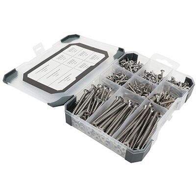 Timco A2 Stainless Steel Woodscrews - 340 Pieces Timco A2 Stainless Steel Woodscrews - 340 Pieces