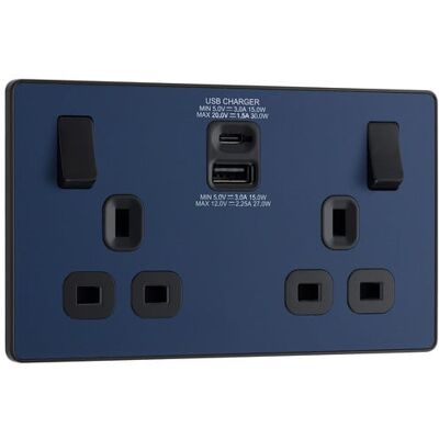 British General BG Electrical NBN42 Double Light Switch - Switches British General BG Electrical NBN42 Double Light Switch - Switches