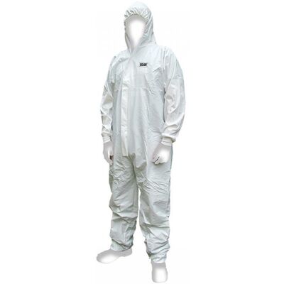 Scan 2503 EXTRA LARGE Chemical Splash Resistant Disposable Coverall White Type 5/6 Xl (42-45In) Scan 2503 EXTRA LARGE Chemical Splash Resistant Disposable Coverall White Type 5/6 Xl (42-45In)