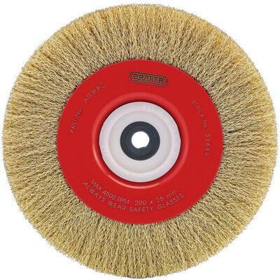 Draper 33880 Steel Wire Brush - 200 x 19mm - Bench Grinder Compatible Draper 33880 Steel Wire Brush - 200 x 19mm - Bench Grinder Compatible