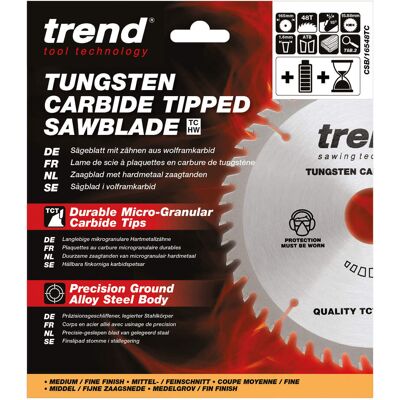 Trend CSB/16548TC Craft Pro Thin Kerf TCT Circular Saw Blade - Circular Saw Blade Trend CSB/16548TC Craft Pro Thin Kerf TCT Circular Saw Blade - Circular Saw Blade