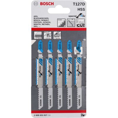 Bosch T127D High-Speed Steel Jigsaw Blades - 5 Pack Bosch T127D High-Speed Steel Jigsaw Blades - 5 Pack