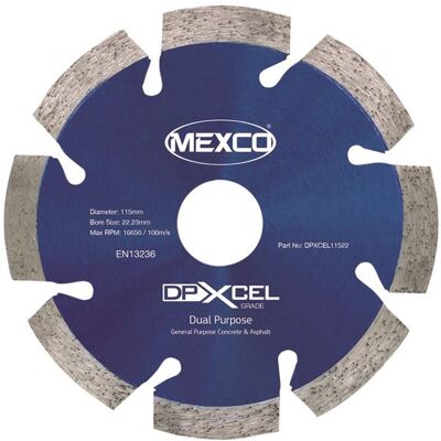 Mexco DPXCEL11522 Xcel Grade Dual Purpose Diamond Blade 115 X 22Mm Mexco DPXCEL11522 Xcel Grade Dual Purpose Diamond Blade 115 X 22Mm