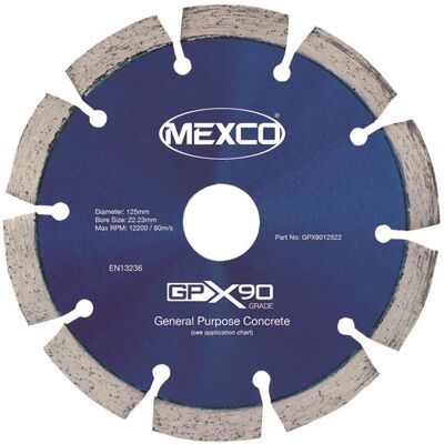 Mexco GPX9012522 Gpx90 Concrete Diamond Blade 125 X 22Mm Mexco GPX9012522 Gpx90 Concrete Diamond Blade 125 X 22Mm