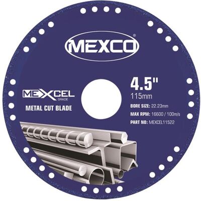Mexco MEXCEL11522 Xcel Grade Metal Cut Diamond Blade 115 X 22Mm Mexco MEXCEL11522 Xcel Grade Metal Cut Diamond Blade 115 X 22Mm
