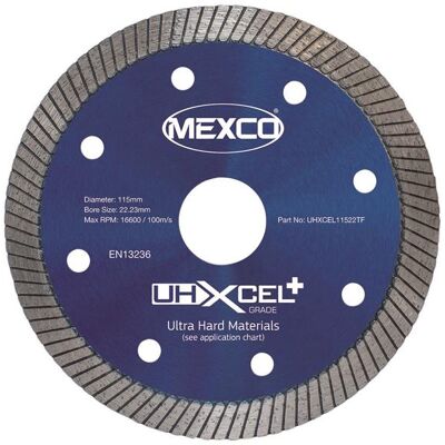 Mexco UHXCEL11522TF Uhxcel+ Ultra Hard Plus Diamond Blade 115 X 22Mm Mexco UHXCEL11522TF Uhxcel+ Ultra Hard Plus Diamond Blade 115 X 22Mm