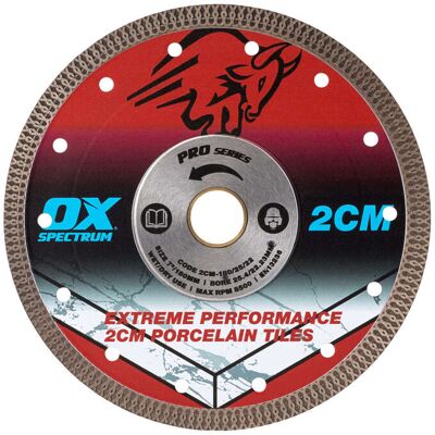 OX Pro 2CM 180 mm 25.4 mm Porcelain Cutting Blade OX Pro 2CM 180 mm 25.4 mm Porcelain Cutting Blade
