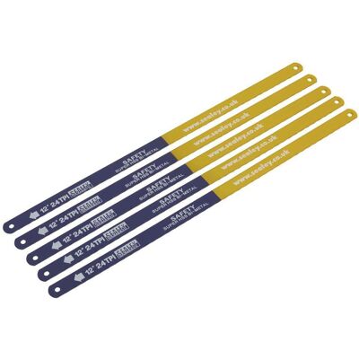 Sealey HSB0524 Hacksaw Blade 300Mm Hss Bi-Metal 24Tpi Pack Of 5 Sealey HSB0524 Hacksaw Blade 300Mm Hss Bi-Metal 24Tpi Pack Of 5