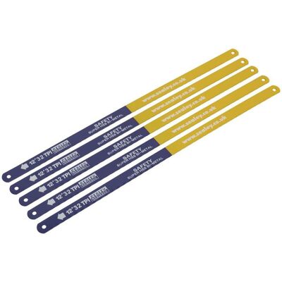 Sealey HSB0532 Hacksaw Blade 300Mm Hss Bi-Metal 32Tpi Pack Of 5 Sealey HSB0532 Hacksaw Blade 300Mm Hss Bi-Metal 32Tpi Pack Of 5