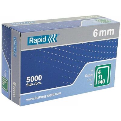 Rapid 11905711 140/6 6Mm Galvanised Staples (Box 5000) Rapid 11905711 140/6 6Mm Galvanised Staples (Box 5000)
