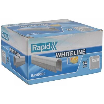 Rapid 11886911 36/14 14Mm Dp X 5M White Staples (Box 1000 X 5) Rapid 11886911 36/14 14Mm Dp X 5M White Staples (Box 1000 X 5)