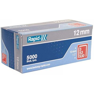 Rapid 11859610 53/12B 12Mm Galvanised Staples (Box 5000) Rapid 11859610 53/12B 12Mm Galvanised Staples (Box 5000)