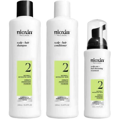 Nioxin System 2 Hair Treatment Kit – Thinning, Strength, Shine Nioxin System 2 Hair Treatment Kit – Thinning, Strength, Shine