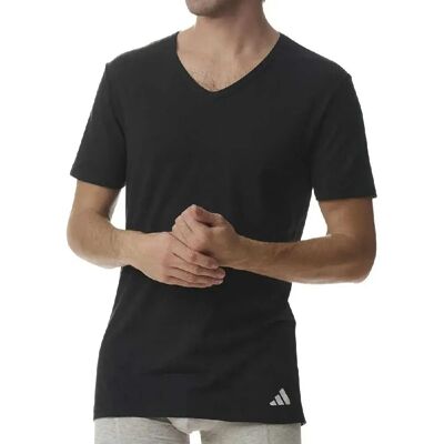 adidas Underwear Active Flex Cotton Short Sleeve V Neck Base Layer 2 Units Black / Black M Men adidas Underwear Active Flex Cotton Short Sleeve V Neck Base Layer 2 Units Black / Black M Men