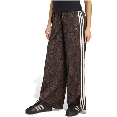 adidas Originals Satin Snake Print Wide Leg Track Joggers Earth Strata / Aurora Coffee 2XS Women adidas Originals Satin Snake Print Wide Leg Track Joggers Earth Strata / Aurora Coffee 2XS Women