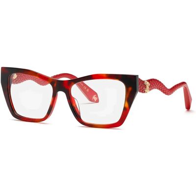 Roberto Cavalli Vrc117m Square Woman Glasses Shiny Red Havana 145/55 mm Women Roberto Cavalli Vrc117m Square Woman Glasses Shiny Red Havana 145/55 mm Women