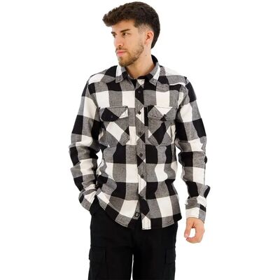 Brandit Check Long Sleeve Shirt White / Black S Men Brandit Check Long Sleeve Shirt White / Black S Men