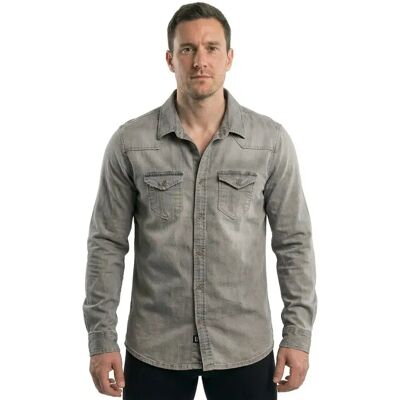 Brandit Riley Denim Long Sleeve Shirt Grey Denim 4XL Men Brandit Riley Denim Long Sleeve Shirt Grey Denim 4XL Men