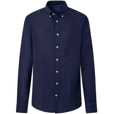 Hackett Garment Dye Linen B Long Sleeve Shirt Navy 2XL Men Hackett Garment Dye Linen B Long Sleeve Shirt Navy 2XL Men