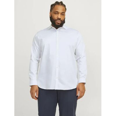 Jack & Jones Parma Plus Size Long Sleeve Shirt White / Loose Fit 6XL Men Jack & Jones Parma Plus Size Long Sleeve Shirt White / Loose Fit 6XL Men