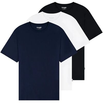 Wrangler 112371481 Regular Fit Short Sleeve T-shirt 3 Units White / Navy / Black 4XL Men Wrangler 112371481 Regular Fit Short Sleeve T-shirt 3 Units White / Navy / Black 4XL Men