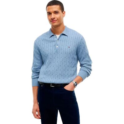 Tommy Hilfiger Mw0mw41955 Long Sleeve Polo Brisk Blue XL Men Tommy Hilfiger Mw0mw41955 Long Sleeve Polo Brisk Blue XL Men