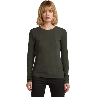 G-star A Line Slim Rib Long Sleeve T-shirt Asfalt L Women G-star A Line Slim Rib Long Sleeve T-shirt Asfalt L Women