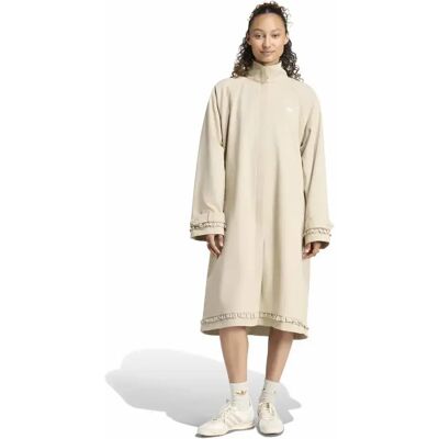 adidas Originals Pleat Firebird Coat Khaki Three L Women adidas Originals Pleat Firebird Coat Khaki Three L Women