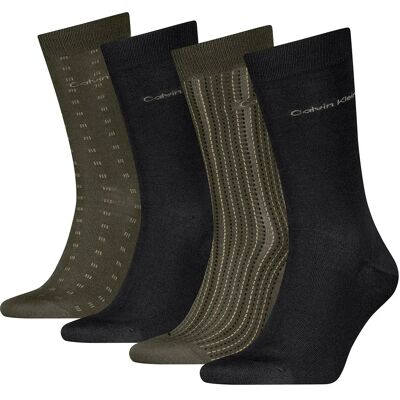 Calvin Klein 701241207 Socks 4 Pairs Olive Green UK 5.5-10.5 Men Calvin Klein 701241207 Socks 4 Pairs Olive Green UK 5.5-10.5 Men
