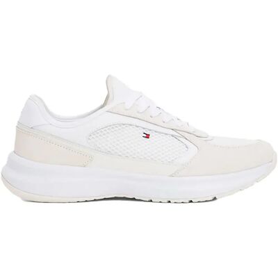 Tommy Hilfiger Mixed Texture Runner - White - UK5 Trainers Tommy Hilfiger Mixed Texture Runner - White - UK5 Trainers