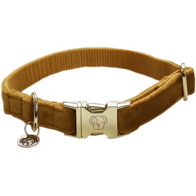 Kentucky Dogwear Velvet Dog Collar Mustard - XL Kentucky Dogwear Velvet Dog Collar Mustard - XL