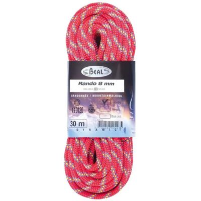 Beal Pink Rando 8MM 30M Dynamic Climbing Rope - Climbing Rope Beal Pink Rando 8MM 30M Dynamic Climbing Rope - Climbing Rope