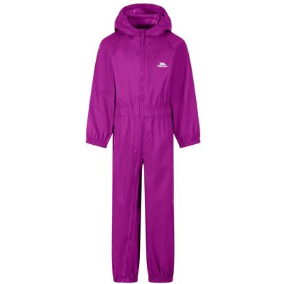 Trespass Kids Waterproof Rain Suit Button Purple 2/3 Trespass Kids Waterproof Rain Suit Button Purple 2/3