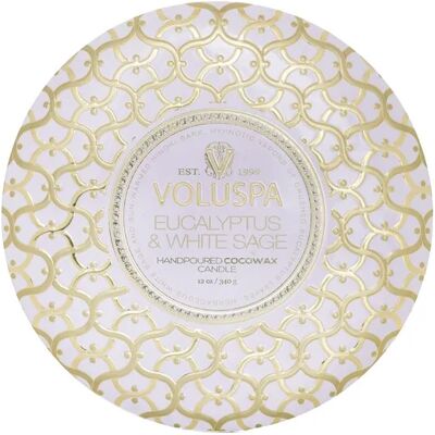 Voluspa-3 Wick Decorative Tin Candle - Eucalyptus & White Sage - 340g - Candle Voluspa-3 Wick Decorative Tin Candle - Eucalyptus & White Sage - 340g - Candle