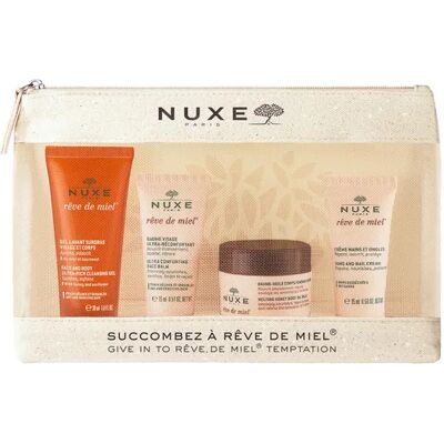 Nuxe Reve De Miel Travel Kit Rêve de Miel Ultra-Rich Cleansing Gel + Ultra-Comforting Face Balm + Melting Honey Body Oil Balm + Hand & Nail Cream Nuxe Reve De Miel Travel Kit Rêve de Miel Ultra-Rich Cleansing Gel + Ultra-Comforting Face Balm + Melting Honey Body Oil Balm + Hand & Nail Cream