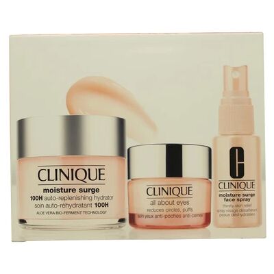 Clinique Ultra Hydration Moisture Surge Gift Set 30ml Moisture Surge Spray + 15ml All About Eyes + 125ml Moisture Surge 72H Auto Replenishing Hydrator Clinique Ultra Hydration Moisture Surge Gift Set 30ml Moisture Surge Spray + 15ml All About Eyes + 125ml Moisture Surge 72H Auto Replenishing Hydrator