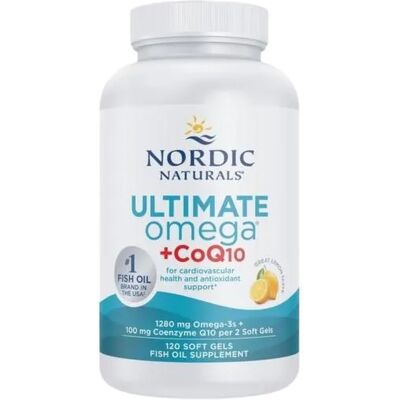 Nordic Naturals Lemon Omega-3 with Co Q-10 - 120 Softgels - Heart Support Nordic Naturals Lemon Omega-3 with Co Q-10 - 120 Softgels - Heart Support