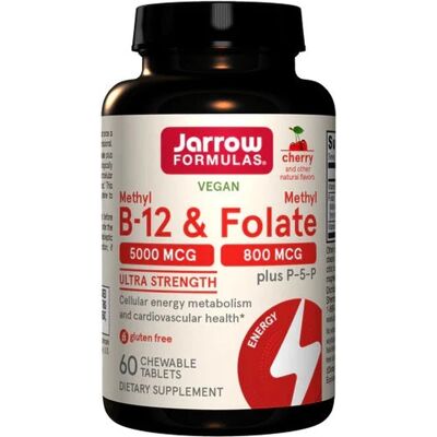 Jarrow Formulas Methyl B-12 Methyl-Folat 800 mcg cherry flavour chewtable tablets (60 pcs.) Jarrow Formulas Methyl B-12 Methyl-Folat 800 mcg cherry flavour chewtable tablets (60 pcs.)
