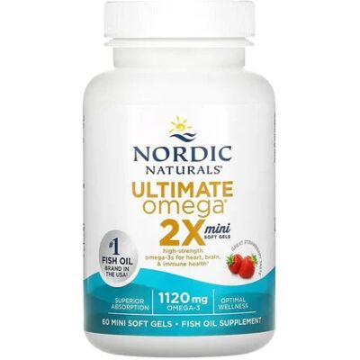 Nordic Naturals Ultimate Omega 2X Mini Strawberry 1120mg - Fish Oil Supplement Nordic Naturals Ultimate Omega 2X Mini Strawberry 1120mg - Fish Oil Supplement
