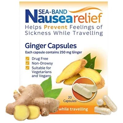 Sea-Band Nausea Relief Ginger Capsules 20 Capsules Sea-Band Nausea Relief Ginger Capsules 20 Capsules