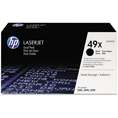 HP Q5949XD 49X 2-Pack High Yield Original LaserJet Toner Cartridges - Black HP Q5949XD 49X 2-Pack High Yield Original LaserJet Toner Cartridges - Black