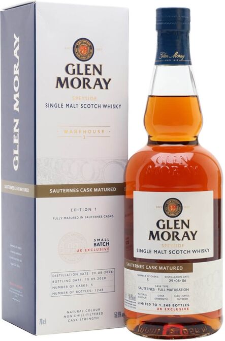 Glen Moray 2006 / 14 Year Old / Sauternes Cask / Warehouse 1 Release Speyside Whisky Glen Moray 2006 / 14 Year Old / Sauternes Cask / Warehouse 1 Release Speyside Whisky