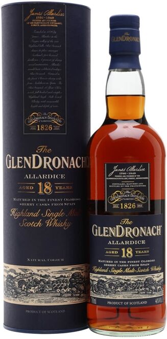 Glendronach 18 Year Old / Allardice / Sherry Cask Highland Whisky Glendronach 18 Year Old / Allardice / Sherry Cask Highland Whisky