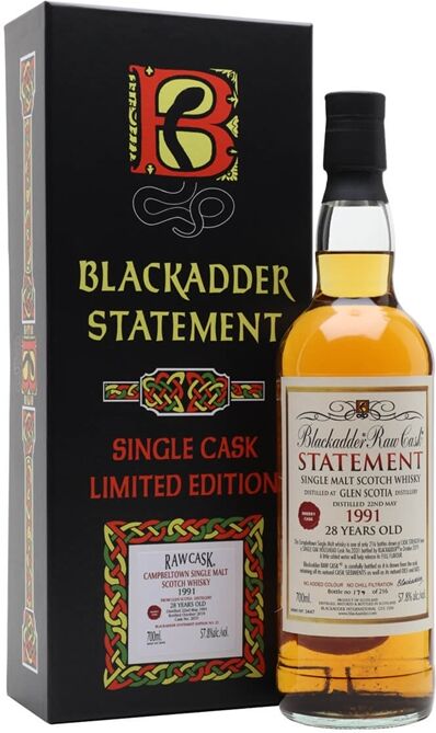 Glen Scotia 1991 / 28 Year Old / Blackadder Statement No 33 Campbeltown Whisky Glen Scotia 1991 / 28 Year Old / Blackadder Statement No 33 Campbeltown Whisky