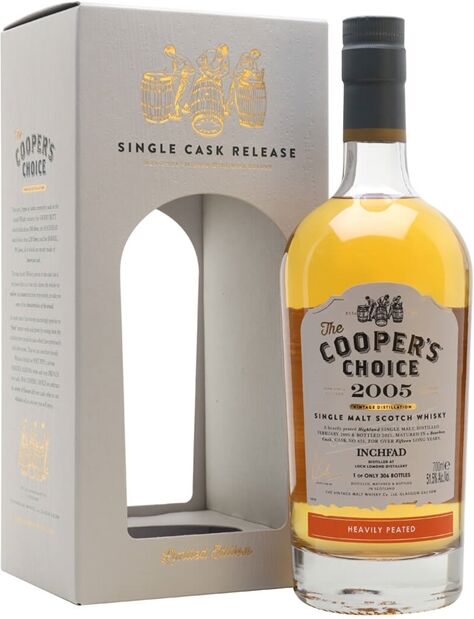 Inchfad Heavily Peated 2005 / 15 Year Old / The Cooper's Choice Highland Whisky Inchfad Heavily Peated 2005 / 15 Year Old / The Cooper's Choice Highland Whisky