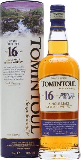 Tomintoul 16 Year Old Speyside Single Malt Scotch Whisky Tomintoul 16 Year Old Speyside Single Malt Scotch Whisky