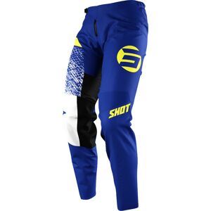 Shot Devo Roll Motocross Pants Unisex Blue Yellow Size: 40