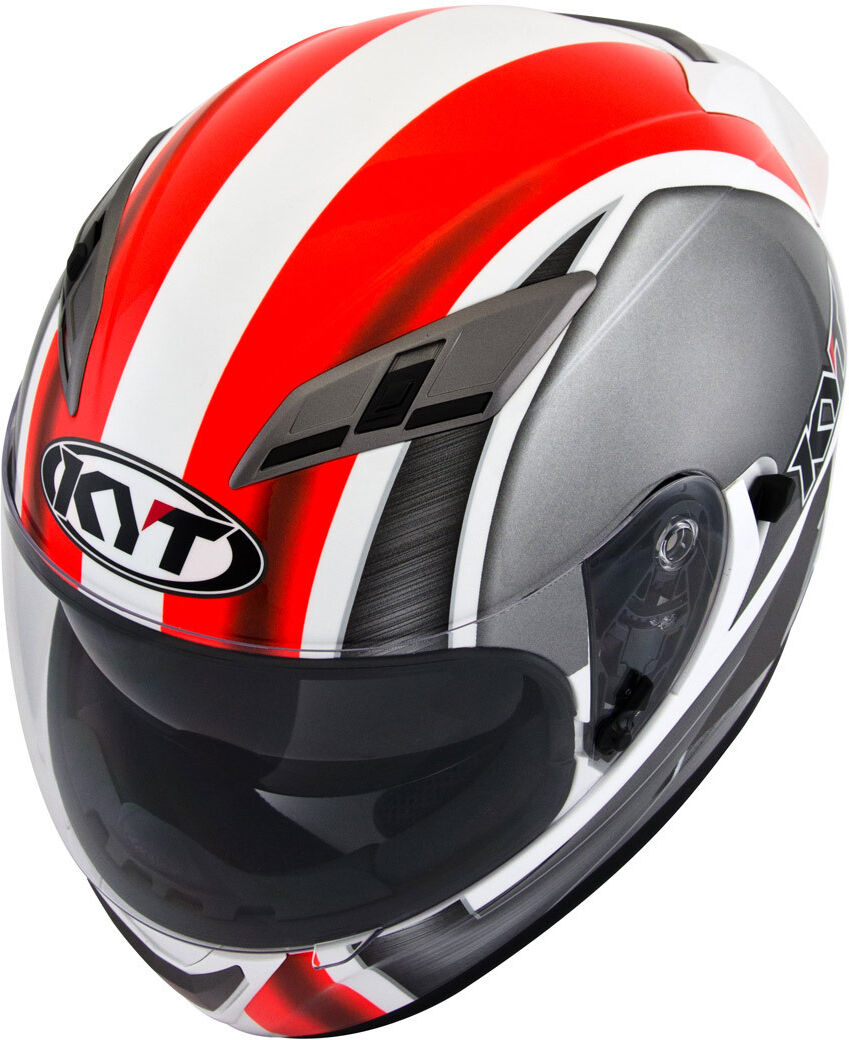KYT Falcon Sim Helmet - White Red - Size: XS